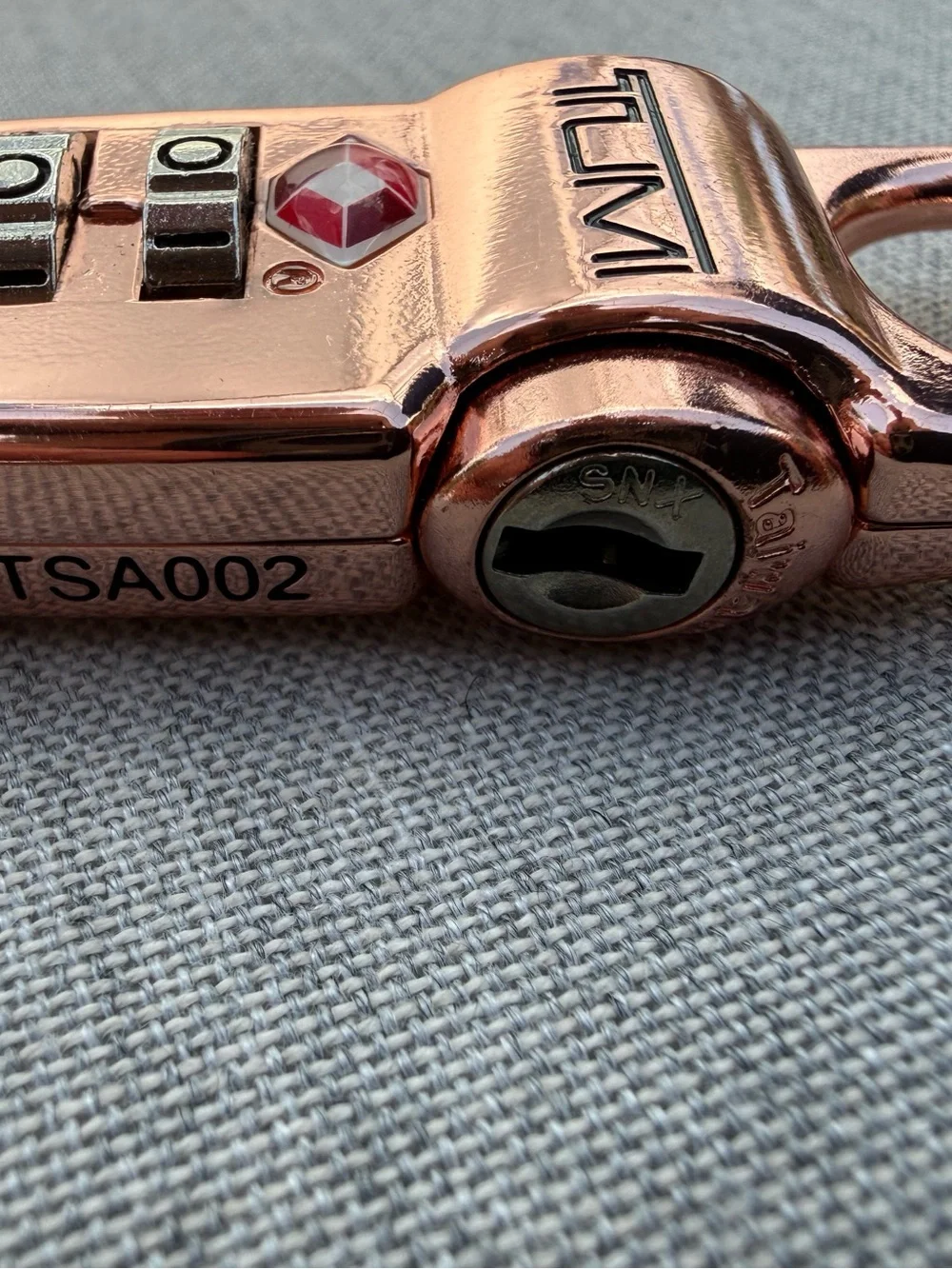NEW TUMI ALPHA Metal TSA Complaint Luggage Combination Clip Lock - ROSE GOLD